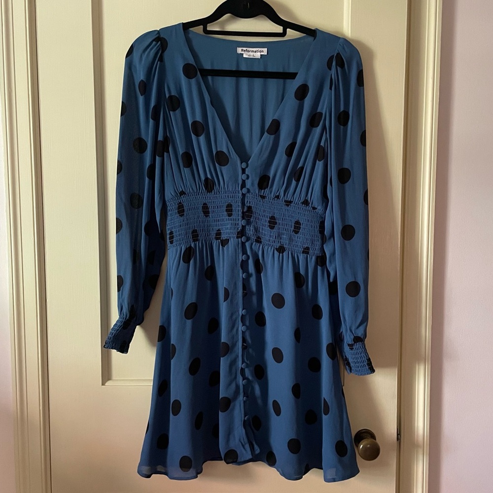 Reformation Alani Dot Dress